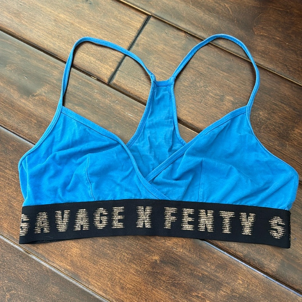 Savage X Fenty Blue Logo Bralette M